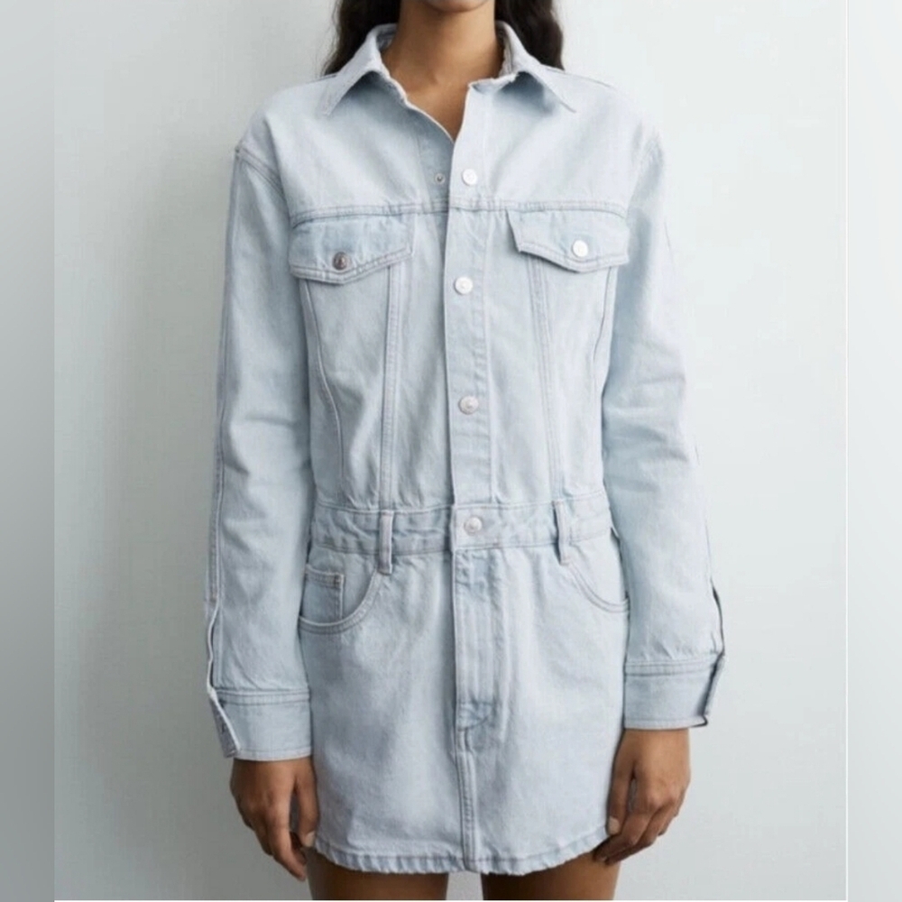 Zara mini denim dress size M NEW